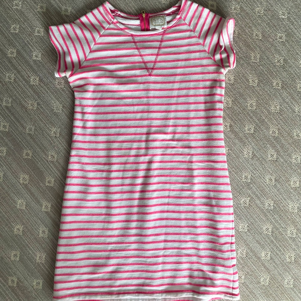 Pink and White Stripped Terrycloth Dress